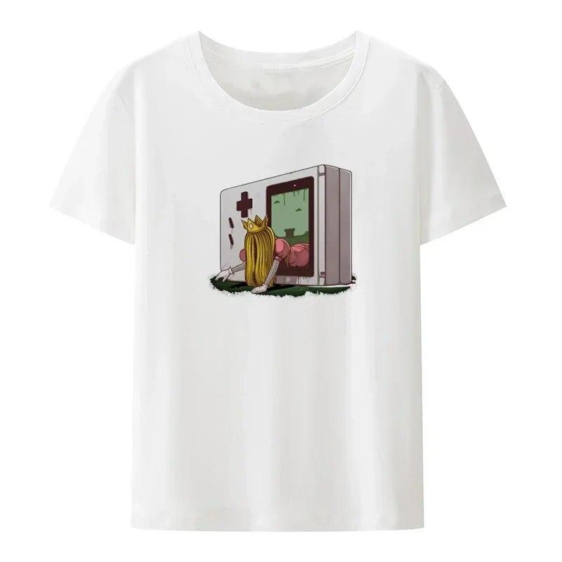 Interesting Cotton T-shirt De Mujer Hip-hop Blusa Loose Cool Short-sleev Vintage Trending Comics Unique Clothing Balloon Puppy