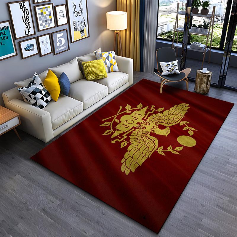 Roman SPQR Eagle Emblem Rug Non-slip Rug Suitable for Living Room and Bedroom Sofas.