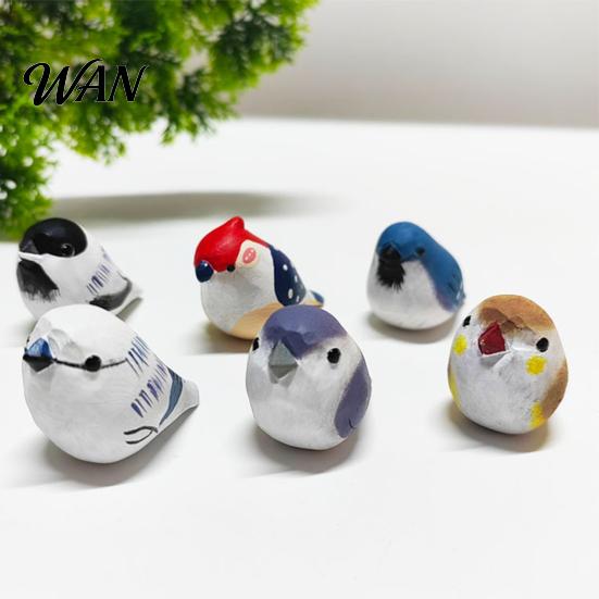 Durable Bird Figurine Handmade Wooden Carving Statue Miniature Wildlife Sculpture for Living Room Office Desktop TV Stand Decor Gifts Lovers