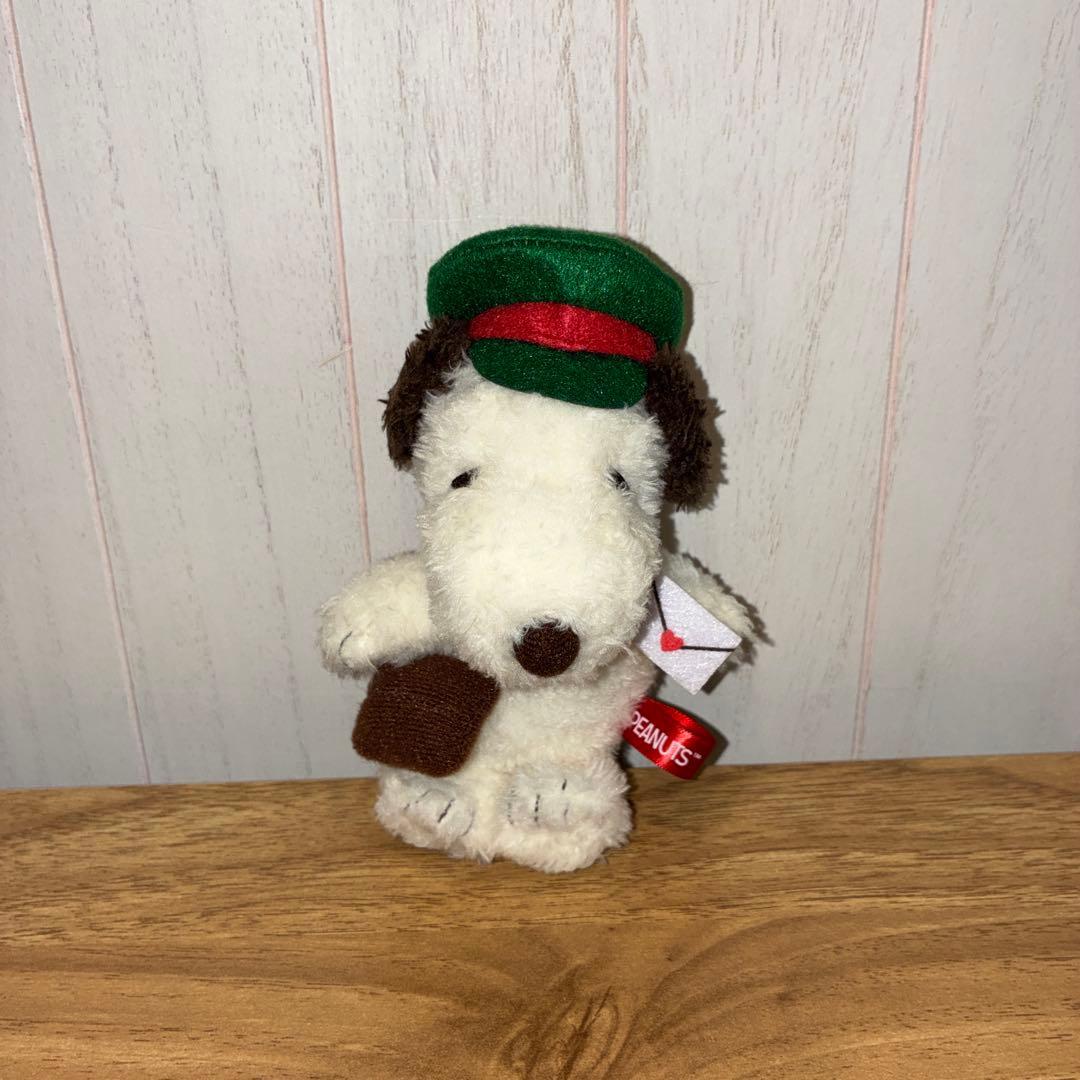Snoopy post office plush toy. Snoopy postman mascot.