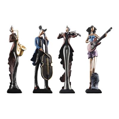 30cm Music Performer Musician Statue Handicraft Tabletop Decoration Resin Sculpture for Bookshelves Multifunctional