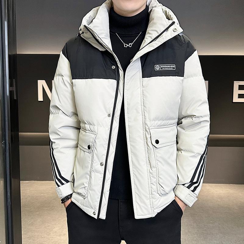 

Tooling Outdoor Leisure Sports Warm Down Jacket Men s Trend Brand Thickened Hooded Jacket Men s Clothing M белый