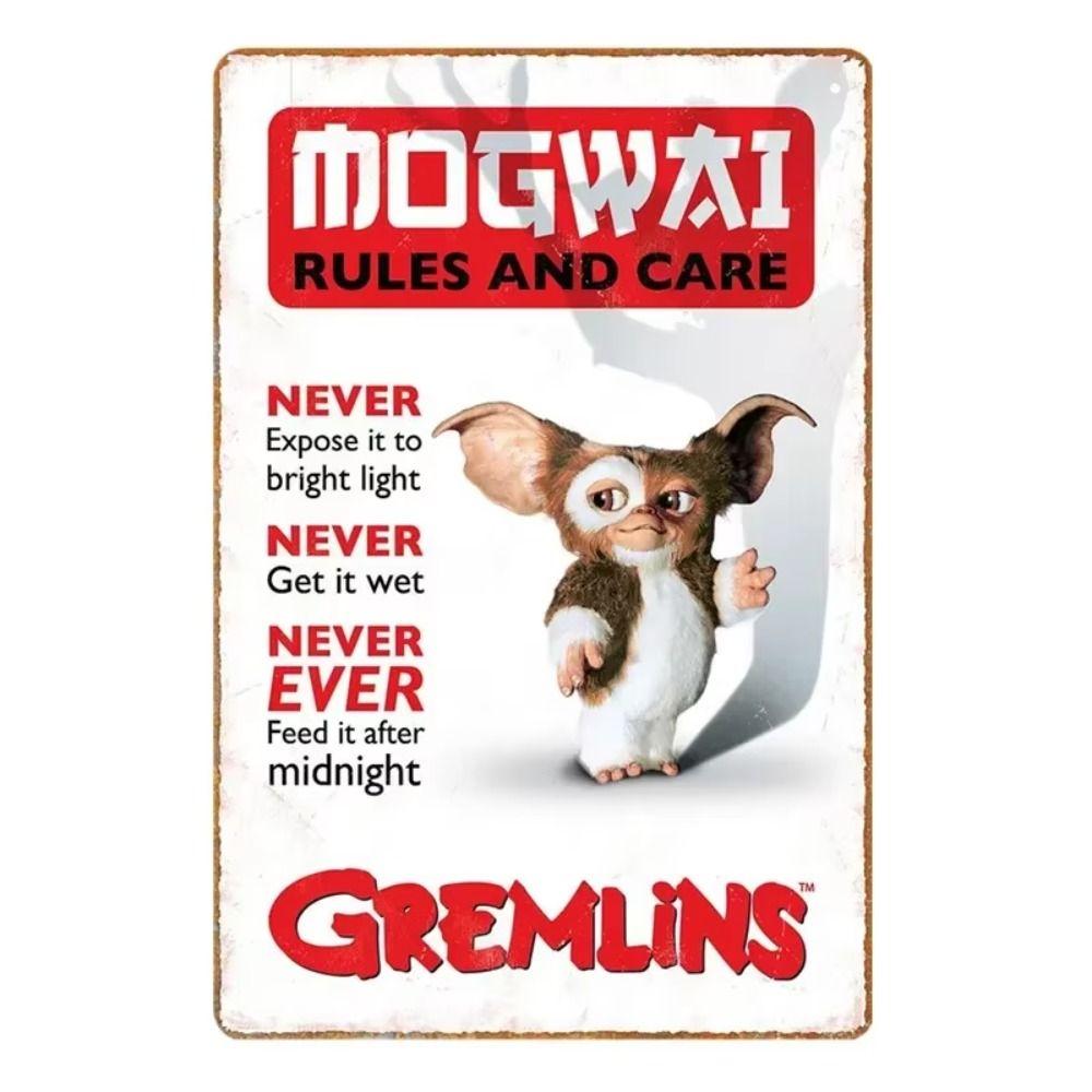 Vintage Metal Tin Sign Gremlins Movie Classic Poster Plaque Retro Wall Decor