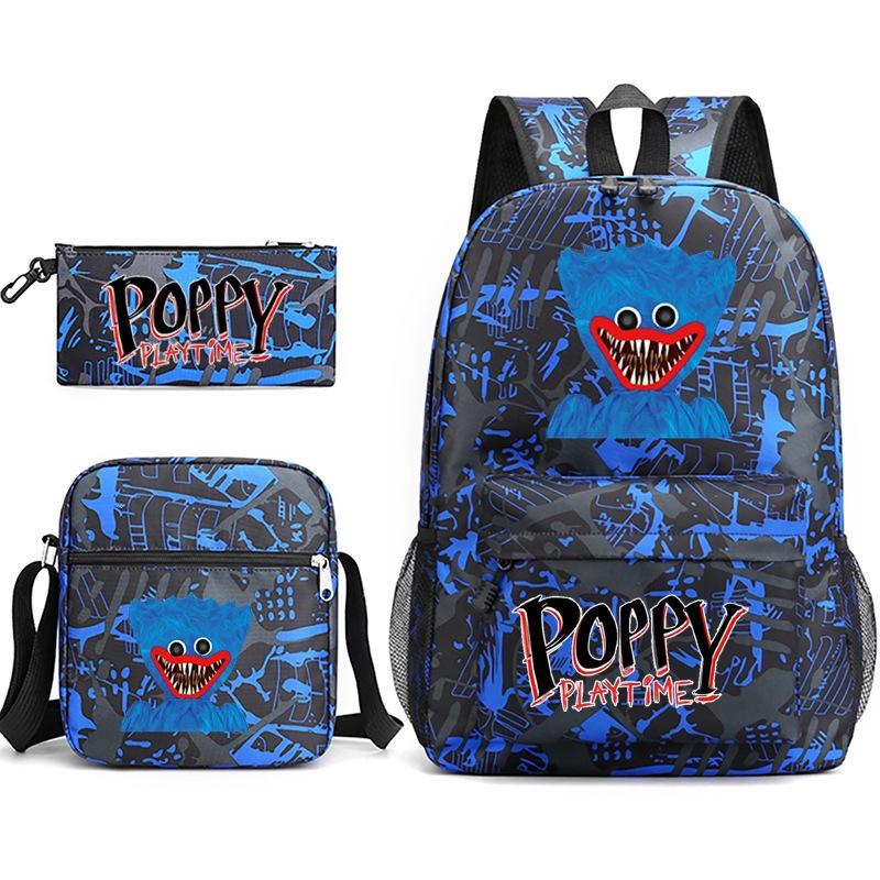 Szkolny Zestaw 3-częściowy Playtime: Piórnik Torba na ramię Plecak Poppyplaytime