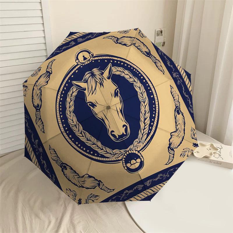

1PC Horse Head Umbrella-8-Rib Reinforced Portable Folding Travel Suitable for All Seasons Outdoor Daily Use Is an Ideal Choice -K0329