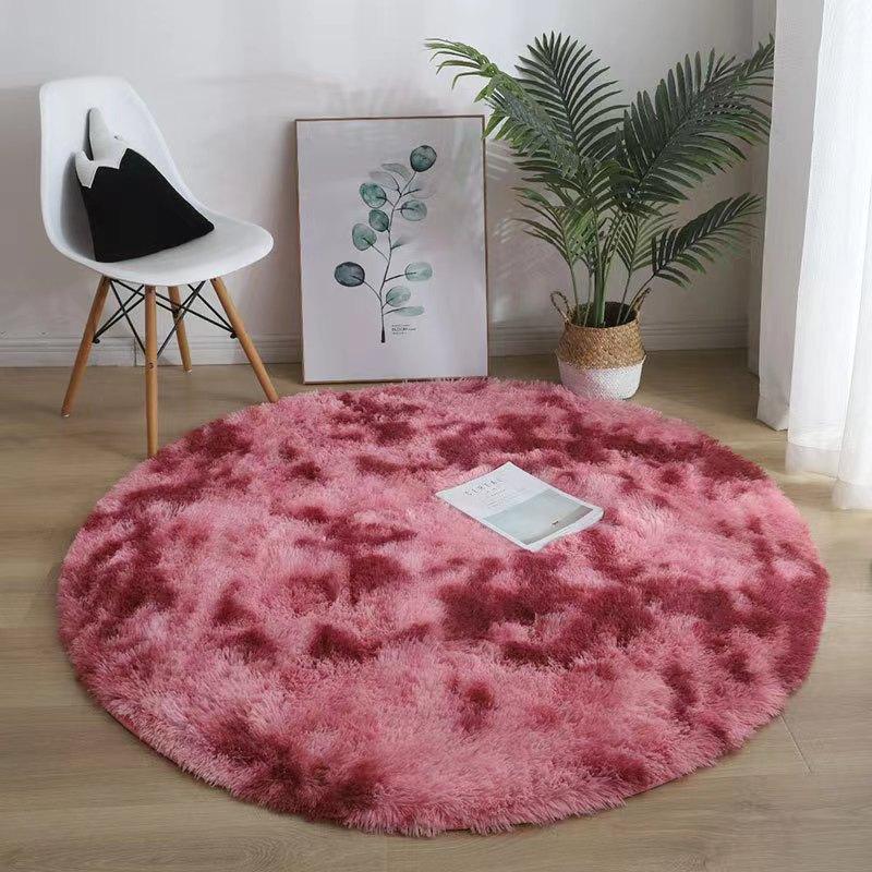 Fluffy Plush Round Carpet For Modern Home Living Room Sofa Area Rug Silky Soft Crawling Mat Children Bedroom Large Carpet