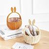 Cartoon Rabbit Ear Storage Basket Multifunctional Hand Woven Basket  Easter Festival Gift