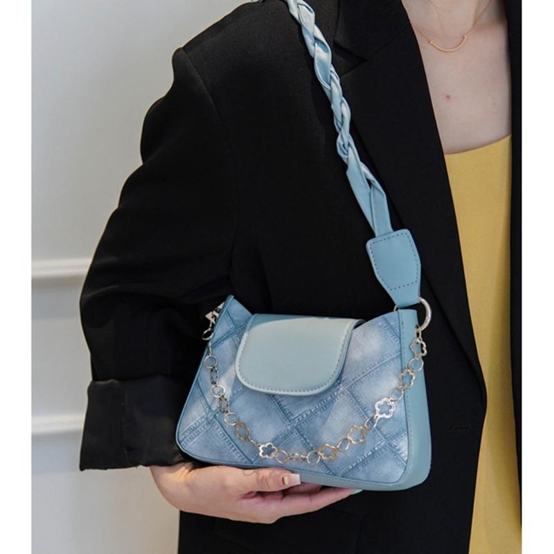 2024 NEW Shoulder Bag PU Leather Underarm Bag for Girl Women Armpit Bag Large Capacity Handbag Shopping Bag