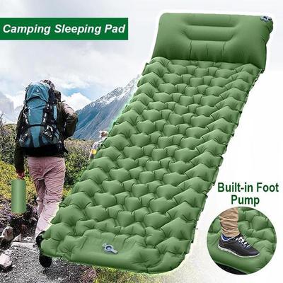 1PC Camping Sleeping Pad Inflatable Waterproof Sleeping Pad with Built-in Pump, Foot Operated Ultra Thick Durable Ultra Light Air Cushion