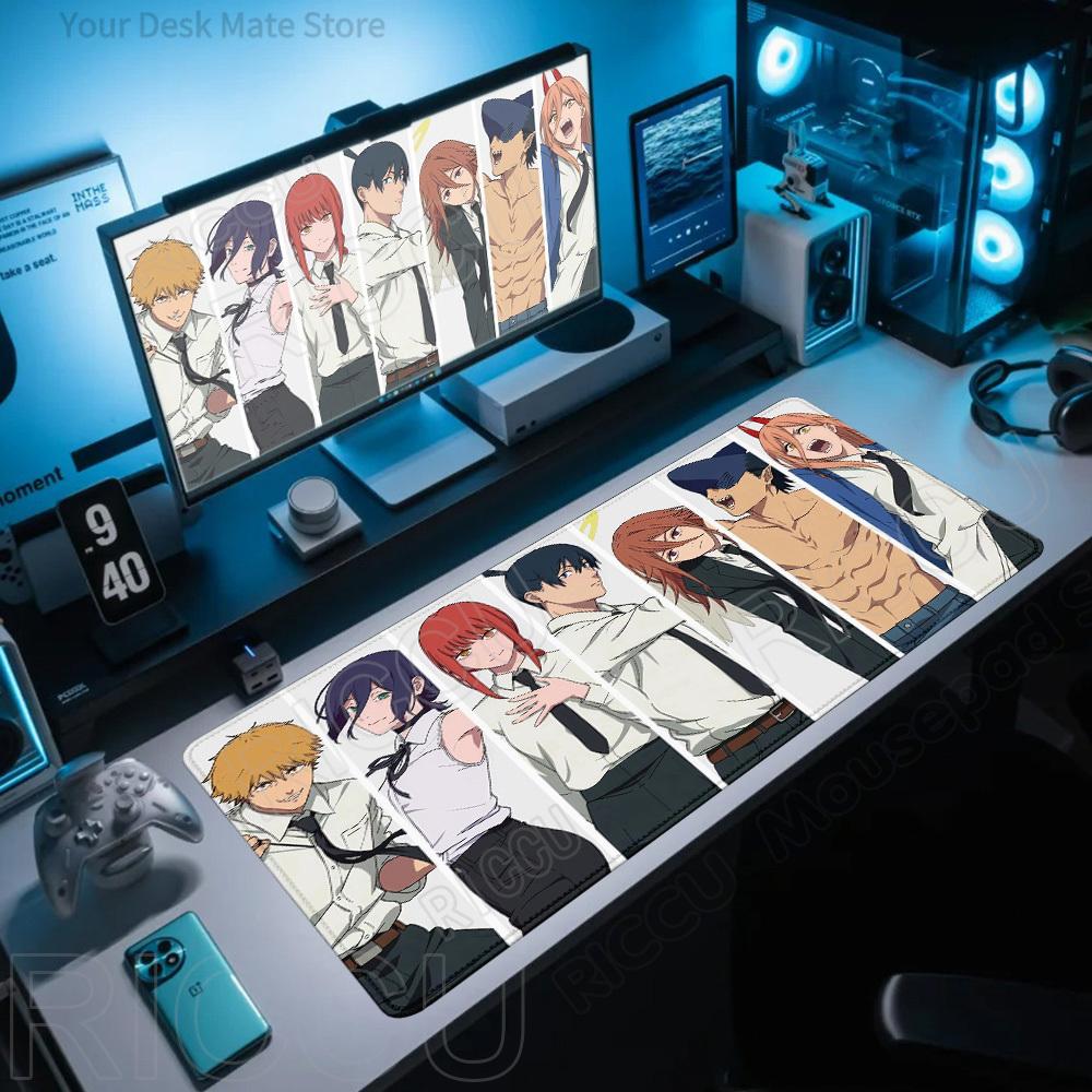 Comic Chainsaw Man XXL Mouse Pad Anime Reze Gamer Makima Gaming Accessories Large Keyboard Desk Mat Computer Keyboa