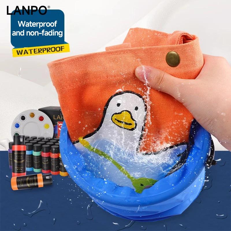 Set de pigmenți acrilici LANPO pentru sticlă/textile, 12/60 ml, 12/24/36 de culori, tuburi, pentru desenul artistului, vopsea pe bază de ulei și apă, materiale de artă