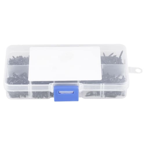 Walfront M2 Screws, 800-Piece Black Carbon Steel Countersunk Head Self-Tapping Screw Set with Box, 8 Lengths, Cross Head, M2 Black Carbon Steel Counte