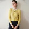 Women's Cashmere Blend Two-Tone Cable Knit Cardigan, Faux Two-Piece, Fold-Over Sweater, Loose Wool Coat