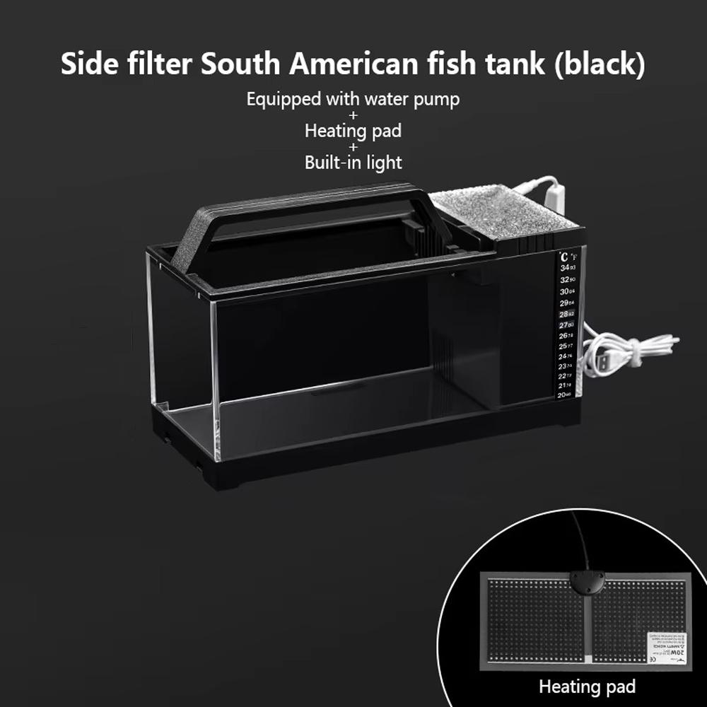 Heating Pad Integrated Fish Tank Built-In Light Desktop Fish Tank Office Decor