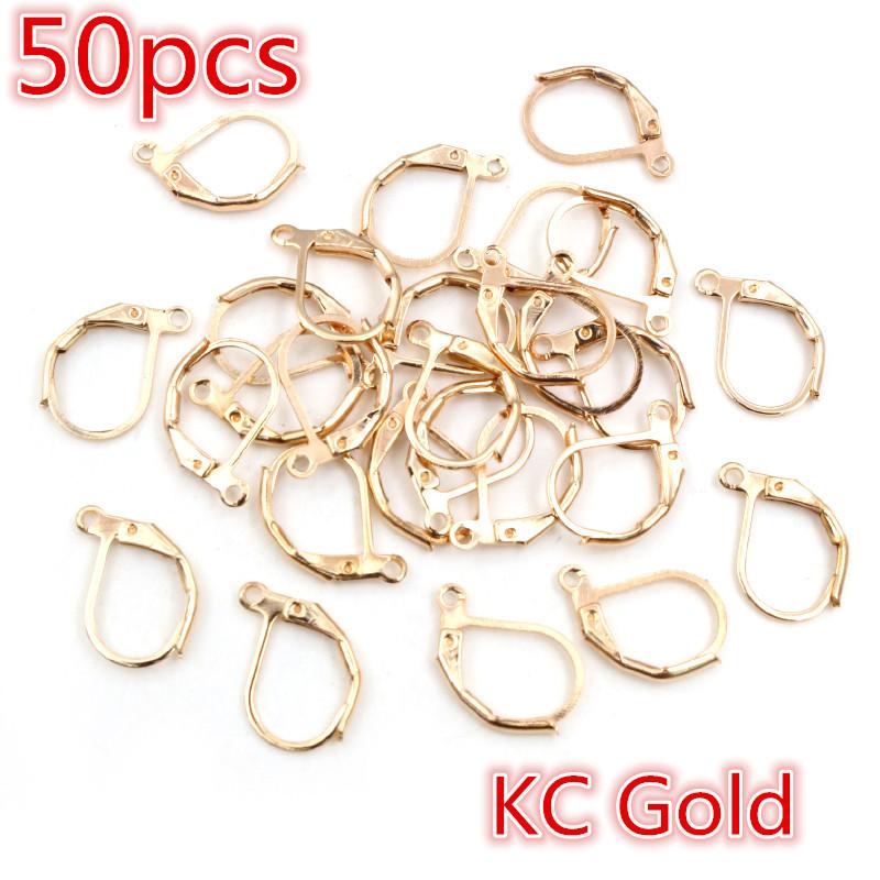 30-50pcs Fashion Bronze Rhodium Gold Silver Plated French Earring Hooks Wire Settings DIY Jewelry Making Findings Accessories