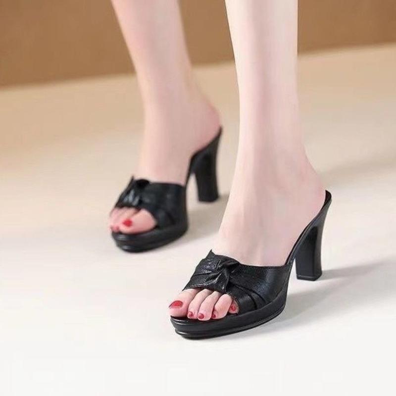 High-heeled Shoes, New Style Chunky Heels, Sandals, Women's Shoes, Slippers