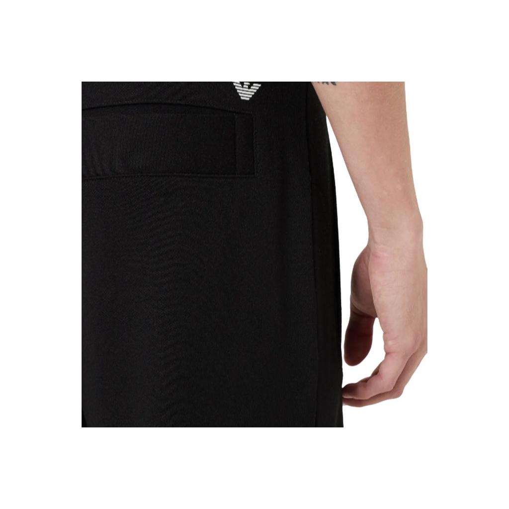 Emporio Armani FW22 Essentials Solid High-Waisted Cuffed Casual Knit Joggers Men Bottoms Black 8N1PS91-JRIZ1-0999
