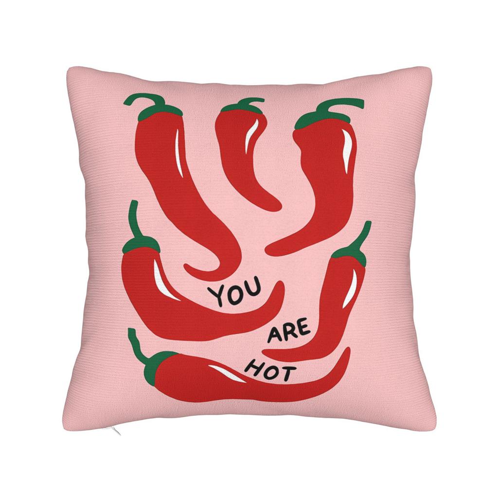 Hot Chili Pepper Pillowcase You Are Hot Cushion Cover Spicy Food Lover Throw Pillow Funny Kitchen Decor Modern Home Accent