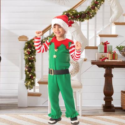 Christmas Onesie Costume for Kids Gingerbread Man/Santa/Green Elf Cosplay Outfit