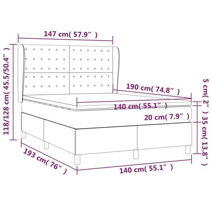 3129452 vidaXL Divan Bed with Mattress Pink 140x190 Cm Velvet