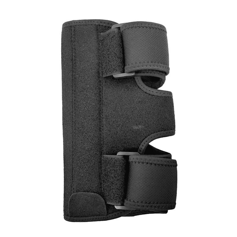 

1 шт. Защитный локтевой бандаж, ночной стабилизатор для поддержки локтя во время сна с 2 съемными металлическими шинами для лечения синдрома кубитального канала, тендинита чёрный