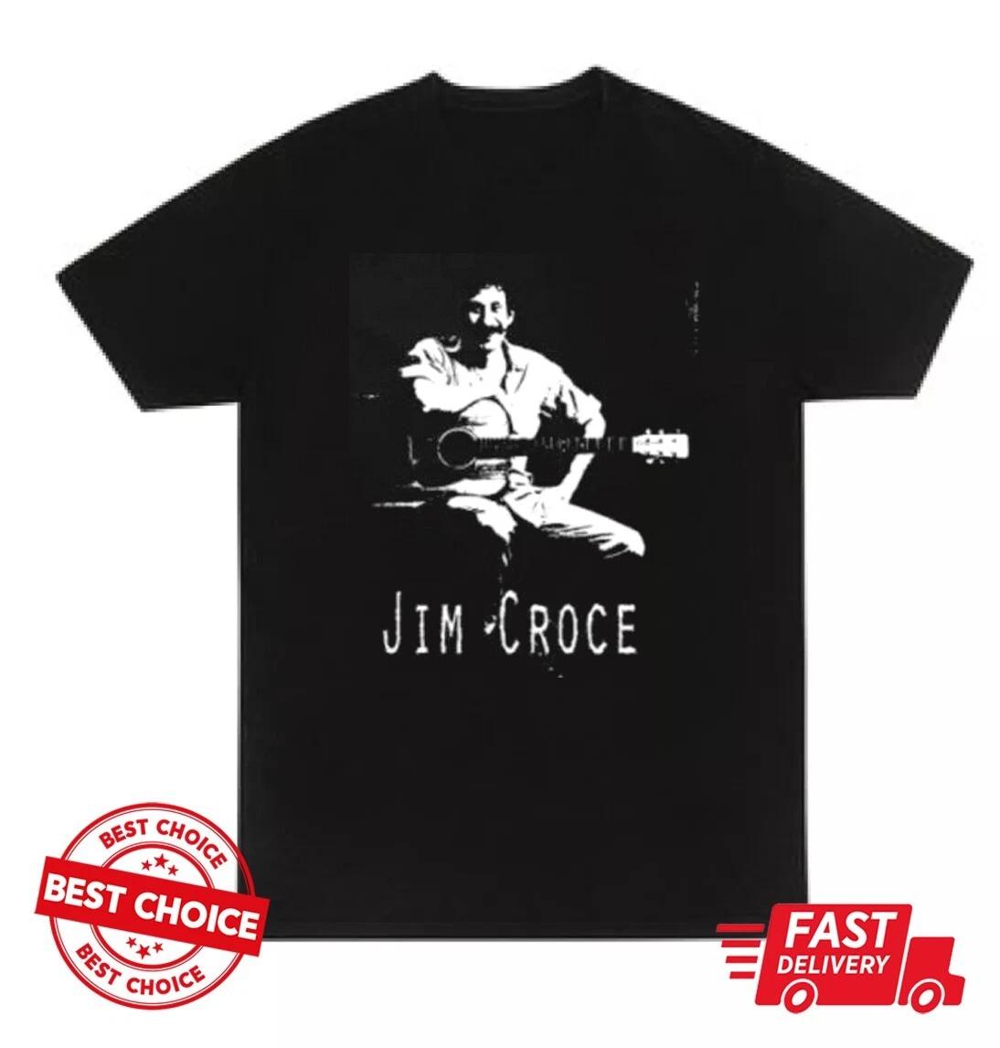 Jim Croce Music Unisex Black T-Shirt, Jim Croce Black T-Shirt XL