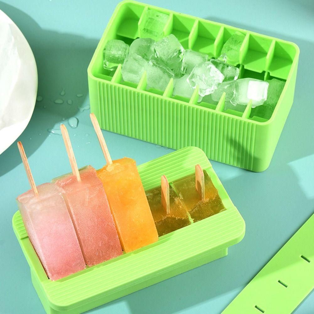Multifunctional Silicone Ice Cube Tray DIY Freeze Ice Box Durable Ice Cream Maker  Household