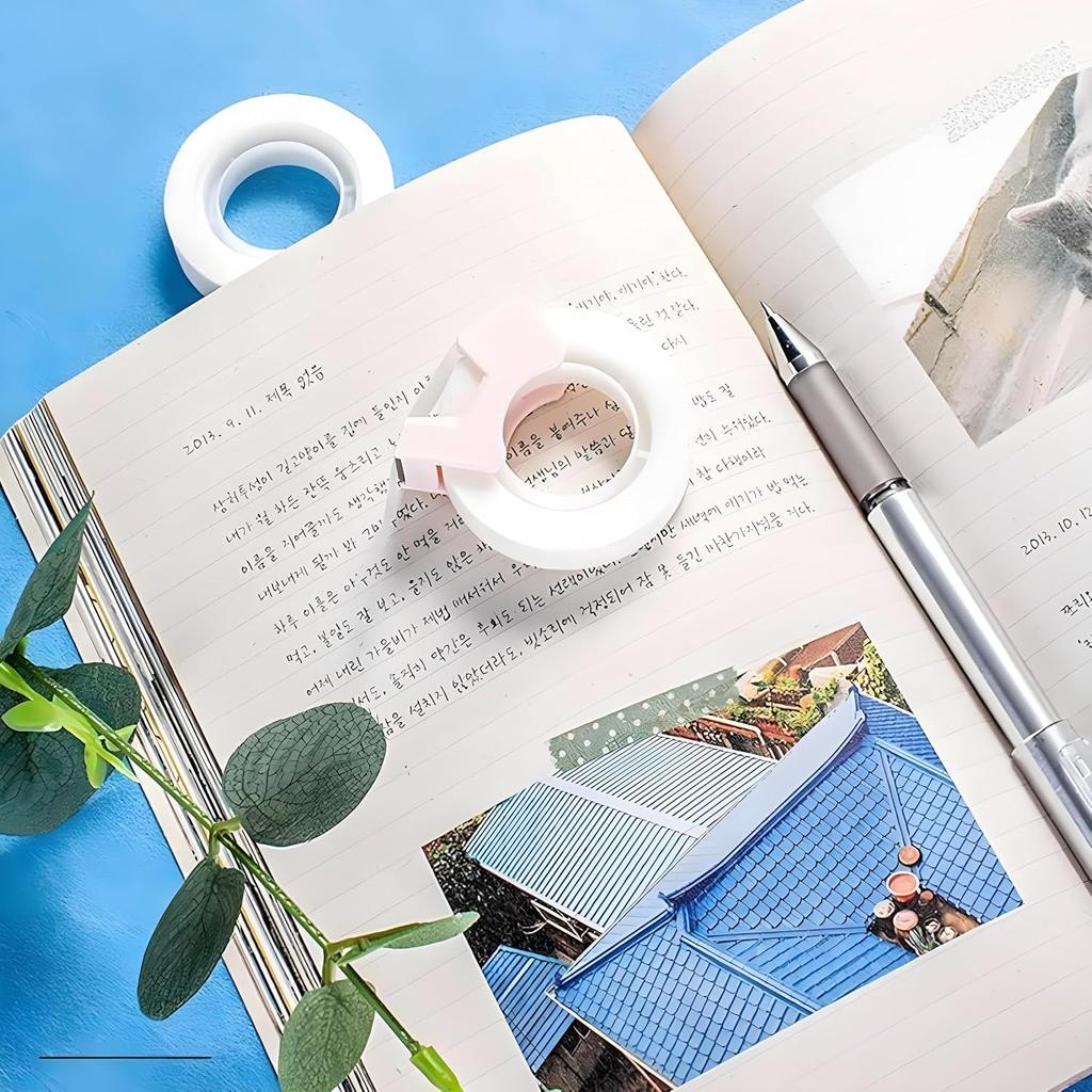 2Pcs Multifunctional Invisible Tape Dispenser Set, Desktop Mini Tape Holder with Refill Rolls, Office School Supplies