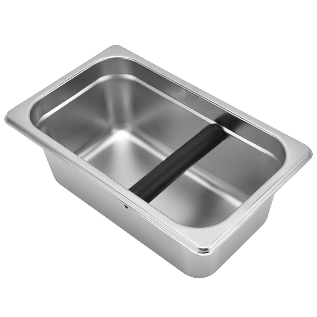 Large Coffee Knock Box Stainless Steel Coffee Grounds Container Residue Bucket Waste BinRetangular