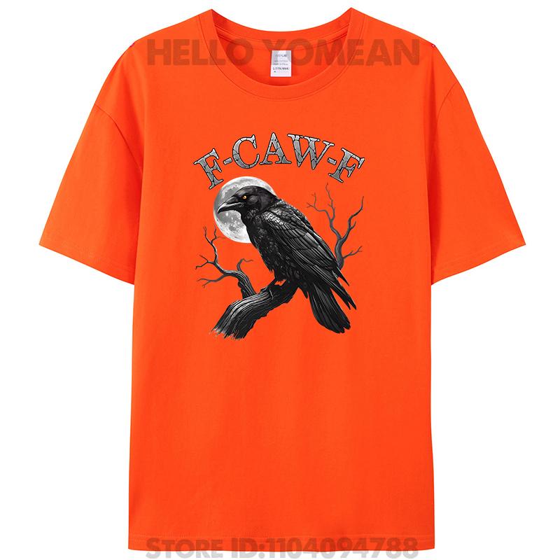 

Black Crow, F-Caw-F Funny Black Bird Moon Gothic Humor Women Men s 100% Cotton T-Shirt Tee 4XL