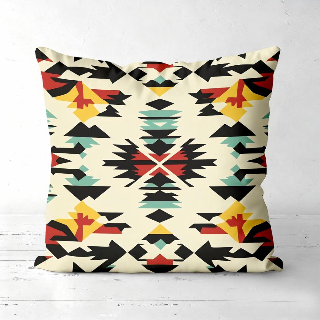 Bohemian Pattern Decorative Throw Pillow Cushions Polyester Pillowcase, Sofa Decorative Cushion Cov Headboard Pillow