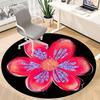 1pc Floral Design Office Round Area Rug,  Mat Suitable For Office, Under Office Chairs Bedroom Living Room Home Decor, Room Deco