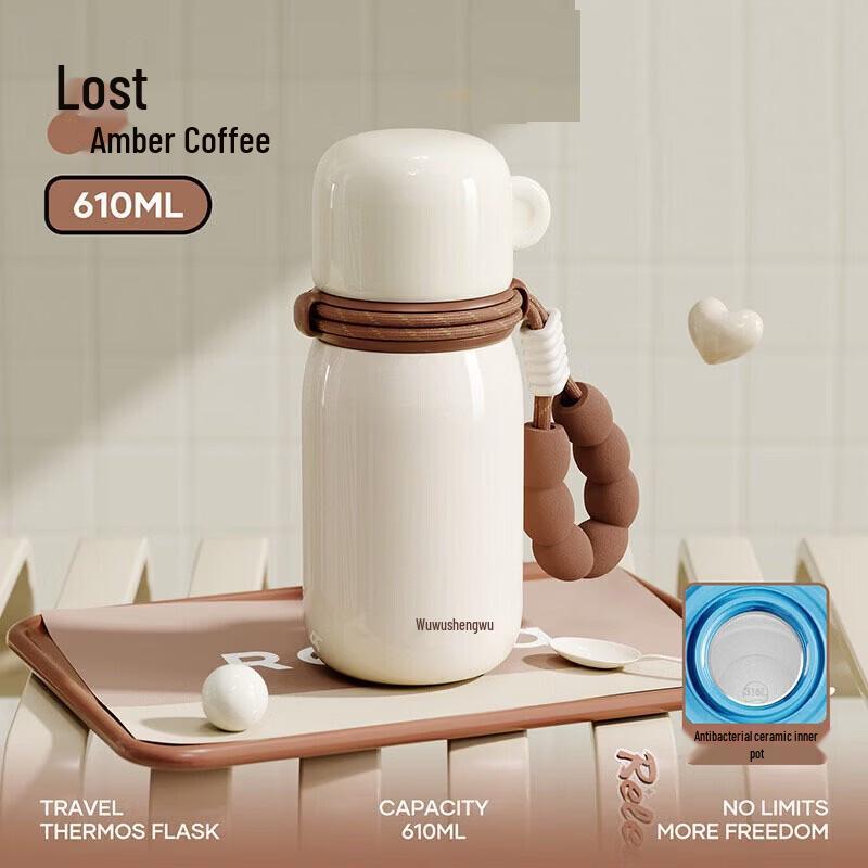 RELEA Peekaboo Ceramic Lined Thermos Mug 610ML