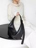 2026 New Women's Black Crescent Bag High Quality PU Leather Minimalist Underarm Shoulder Crossbody Dumpling Bag for Daily Use