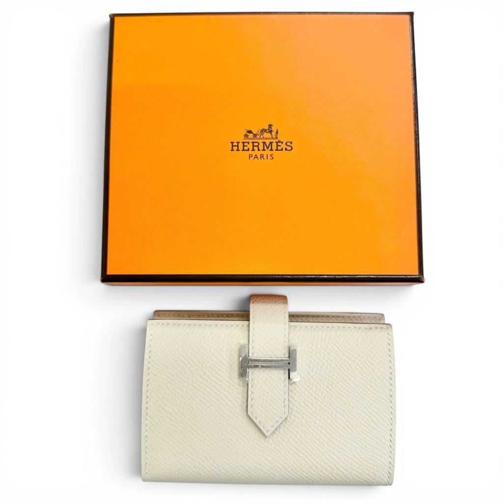 Pristine HERMES Bifold Wallet Bearn Mini Coin case compact wallet Epsom Leather Used