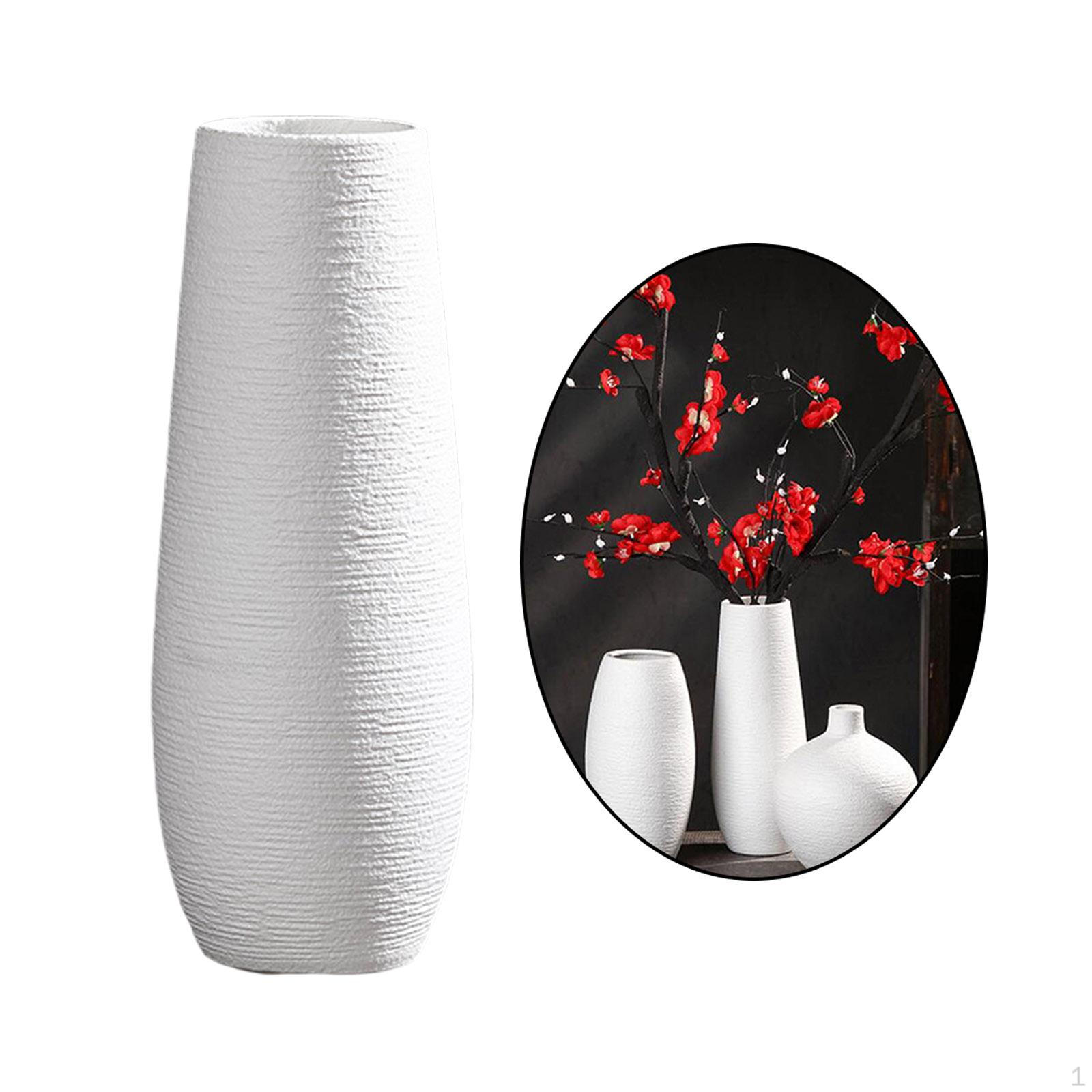 

Ceramic Decorative Tabletop Centerpiece Vase Bud Flower Pot Indoor s Desktop er Dried Holder White 20x27cm