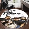 1PC Tokio Band Portrait With Caps Round Rug, Non-slip Chair Mat, Home Decor, Circle Carpet Perfect for Office, Bedroom, Living Room,Christmas Gift