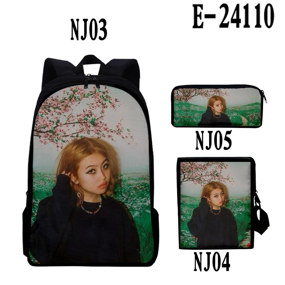 Classic Novelty beabadoobee 3D Print 3pcs/Set pupil School Bags Laptop Daypack Backpack Inclined shoulder bag Pencil Case
