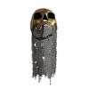 Medieval Skull Armor Masque with Chainmail Metal Skull Helmet Gothic Cosplay Costume for Halloween LARP Festivals Accessory
