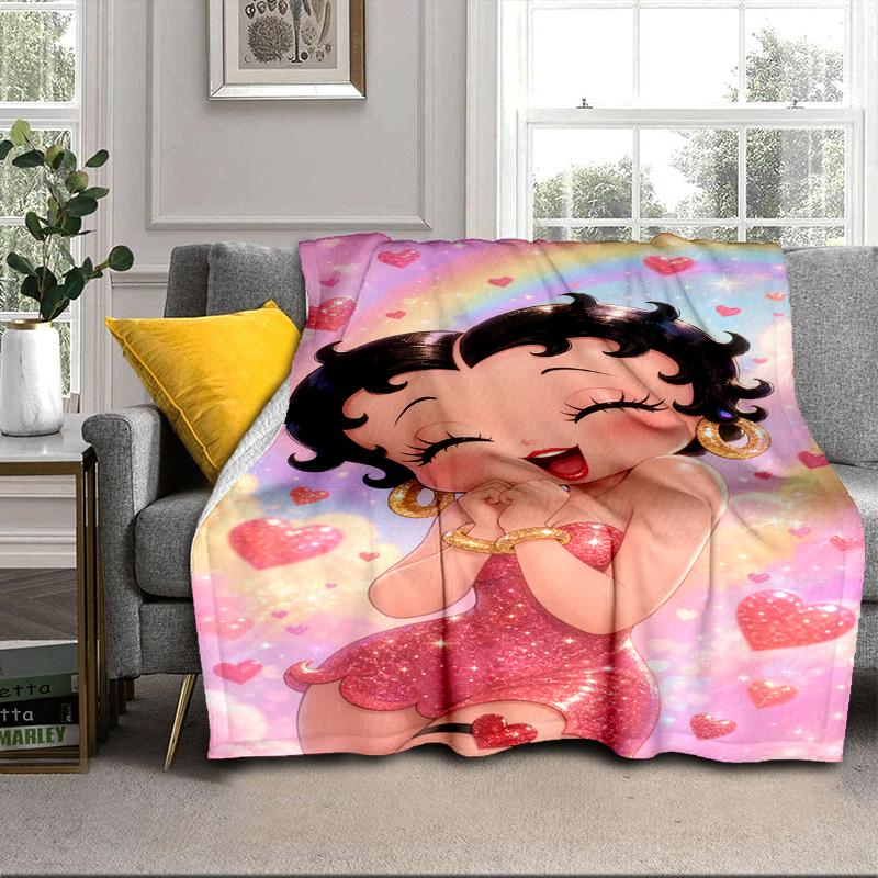 laday In Red Dress Blanket Flannel Blanket for bed, sofa, Camping, Hiking, Picnic Essentials, gift for family Fan gifts