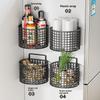 1/2/3 Grid Wall Mounted Kitchen Shelf Organizer Metal Rack Pantry Storage Garlic Ginger Hanging Wire Basket Holder