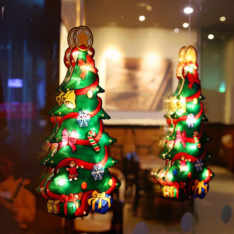 45cm Led Shape Lamp String Christmas Decoration Lamp Kitchen Window Glass Door Stick Sucker Lamp Festival Atmosphere Lamp