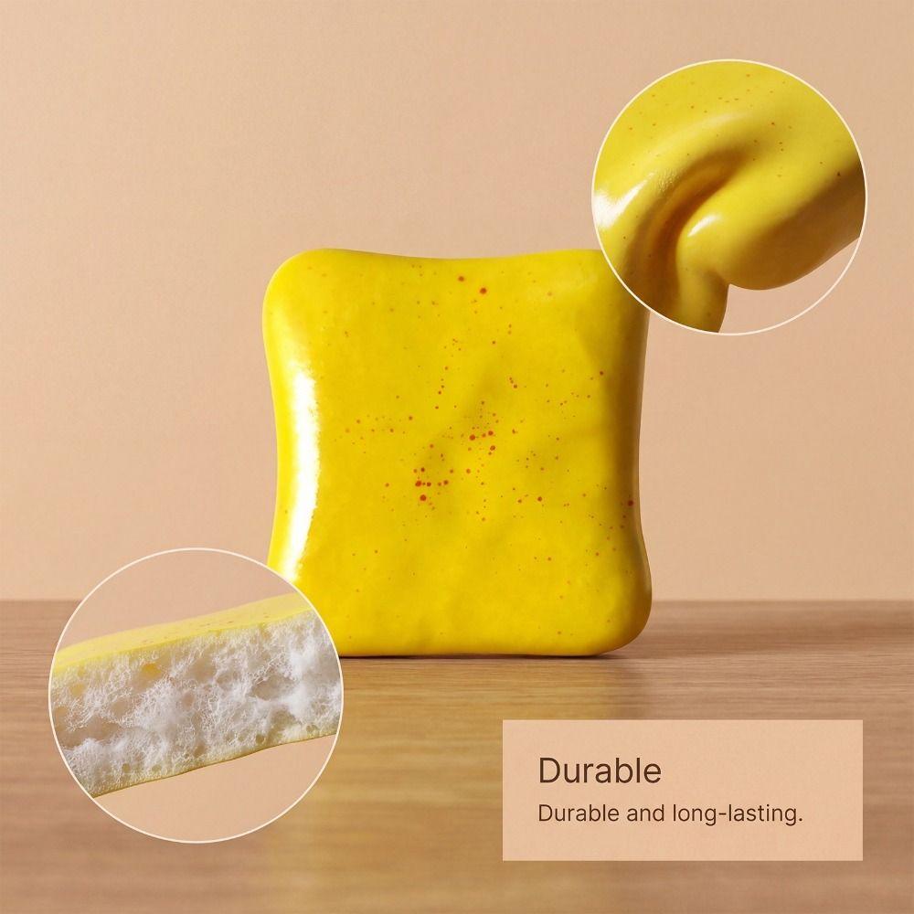 Silicone Cream Toast Pinch Toy Simulation Cartoon Fidget Toy Practical Jokes