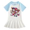 2026 Summer Korean Style Short Sleeve Cartoon Girls' Dress with Pleated Skirt