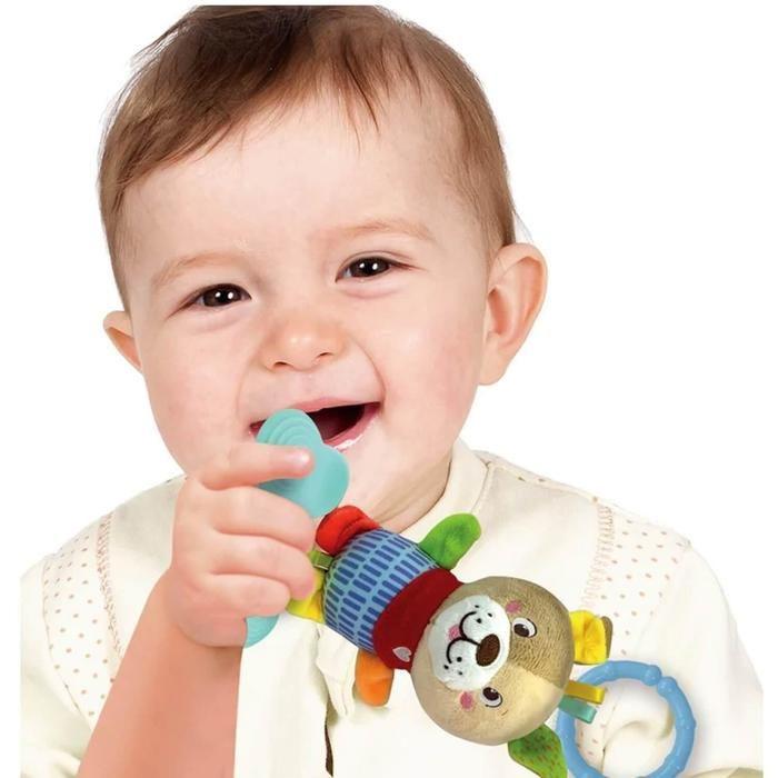 Jouet pour enfant - CLEMENTONI - Morbido Cagnolino Sonaglino - Tissu doux - Blanc - 20 cm