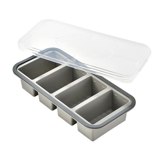 Silicone Food Storage Container with Lid Reusable Freezer Lunch Box Tray Divided Meal Prep Container for Kitchen