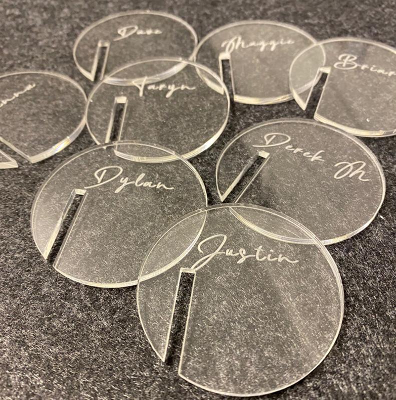 30/50/100PCS Acrylic Circle Cocktail Glass Charm Round Drink Tag Blank Marker Wine Glass Charm Wedding Birthday Party Decoration