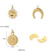 CARLIDANA Vintage 18K Gold Plated Stainless Steel Charm Hammer Sun Half Moon Charms Pendant Set For DIY Jewelry Necklace