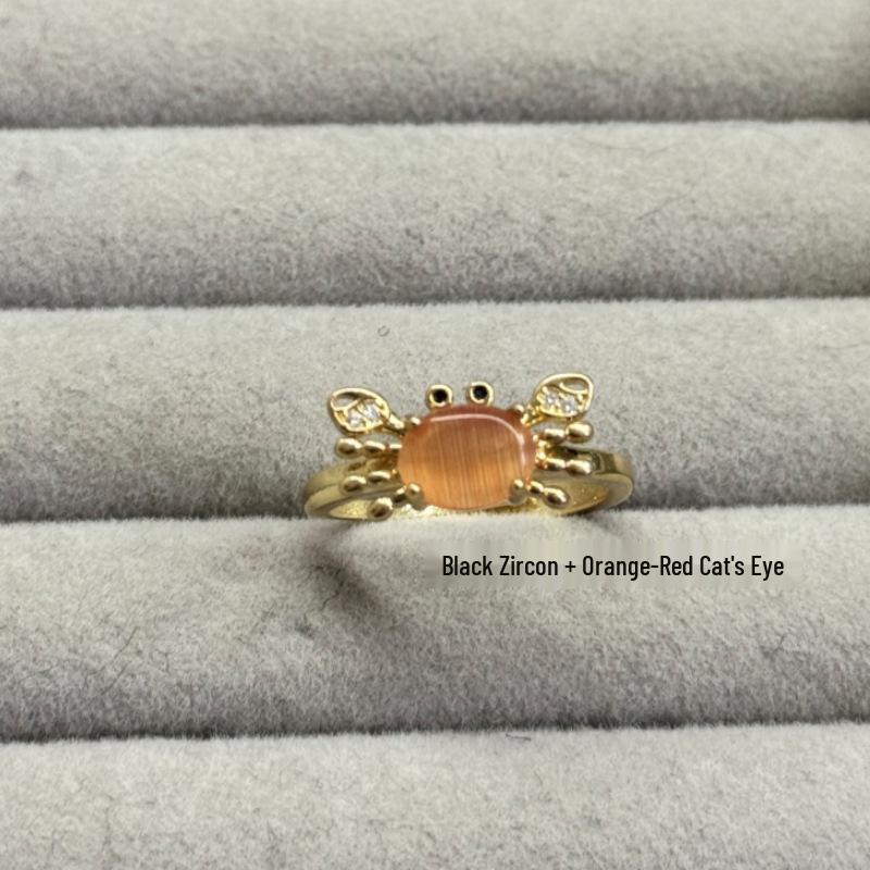 Кольцо с лунным крабом: Уникальный европейско-американский креативный дизайн для женщин One Size