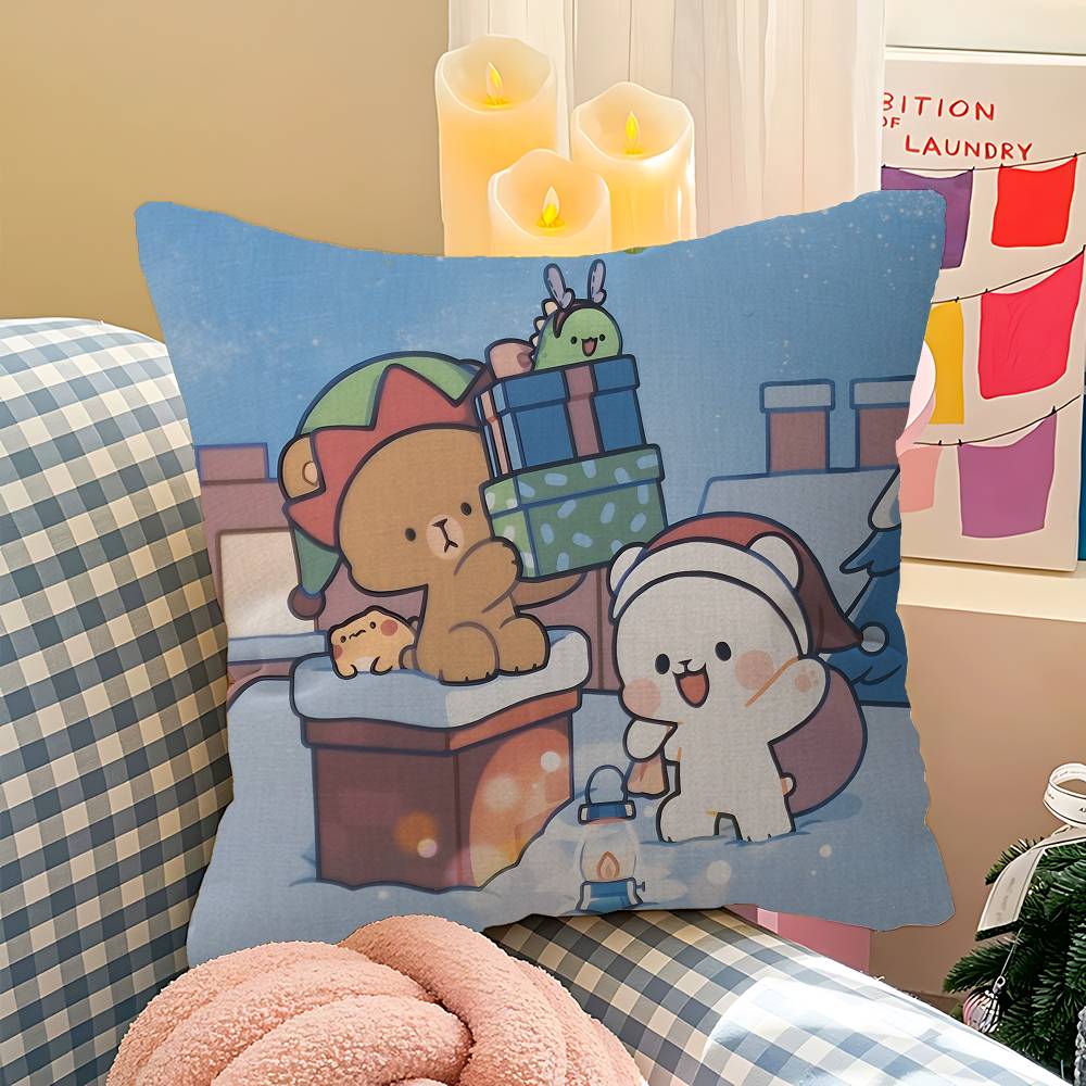 M-Молоко и M-Мокко Медведь Милый Мультяшный Чехол для Подушки Автомобильная Накидка Наволочка для Дивана Автомобиля Рождественский Подарок 40x40см 45x45см 12x12Inch